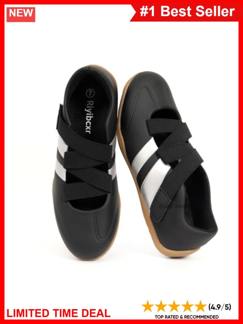 Mary Jane Flats Ballet Sneaker Elastic Strap Walking Shoes Breathable Women